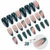 imageBABALAL Acrylic Press on Nails Almond Medium Fake nails Gold Chrome Glue ons 3d Texture French Tip Luxury Design Handmade 24Pcs Full Cover Stick on False Nails for Women GirlsBNU01mistletoe