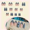 imageBABALAL Acrylic Press on Nails Almond Medium Fake nails Gold Chrome Glue ons 3d Texture French Tip Luxury Design Handmade 24Pcs Full Cover Stick on False Nails for Women GirlsBNU07