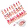 imageBABALAL Acrylic Press on Nails Almond Medium Fake nails Gold Chrome Glue ons 3d Texture French Tip Luxury Design Handmade 24Pcs Full Cover Stick on False Nails for Women GirlsBNU01bling