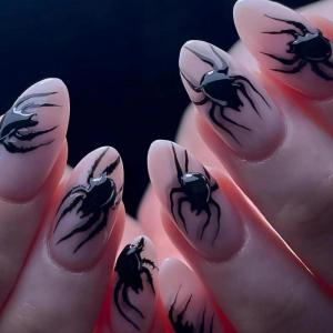 imageBABALAL Acrylic Press on Nails Almond Medium Fake nails Gold Chrome Glue ons 3d Texture French Tip Luxury Design Handmade 24Pcs Full Cover Stick on False Nails for Women GirlsBNU01