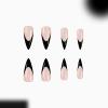 imageBABALAL Long Stiletto Press on Nails Ombre Fake Nail Gold Chrome French Tip Glue on Flame Y2k Design with Angel Charm Goth Supplies Art 24Pcs XL Glossy Acrylic False Nails with CharmBNN12
