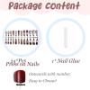 imageBABALAL Long Stiletto Press on Nails Tortoise Fake Nails Zebra Cow Print Y2k Design 24PCS Trendy Glossy Full Cover False Nails with GlueBNV101gold