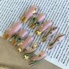 imageBABALAL Long Stiletto Press on Nails Tortoise Fake Nails Zebra Cow Print Y2k Design 24PCS Trendy Glossy Full Cover False Nails with GlueBNV104