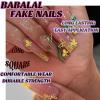 imageBABALAL Long Stiletto Press on Nails Tortoise Fake Nails Zebra Cow Print Y2k Design 24PCS Trendy Glossy Full Cover False Nails with GlueBNV104