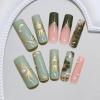 imageBABALAL Long Stiletto Press on Nails Tortoise Fake Nails Zebra Cow Print Y2k Design 24PCS Trendy Glossy Full Cover False Nails with GlueBNV109