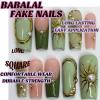 imageBABALAL Long Stiletto Press on Nails Tortoise Fake Nails Zebra Cow Print Y2k Design 24PCS Trendy Glossy Full Cover False Nails with GlueBNV109