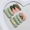 imageBABALAL Long Stiletto Press on Nails Tortoise Fake Nails Zebra Cow Print Y2k Design 24PCS Trendy Glossy Full Cover False Nails with GlueBNV109