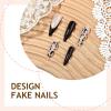 imageBABALAL Long Stiletto Press on Nails Tortoise Fake Nails Zebra Cow Print Y2k Design 24PCS Trendy Glossy Full Cover False Nails with GlueBNV112