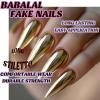 imageBABALAL Long Stiletto Press on Nails Tortoise Fake Nails Zebra Cow Print Y2k Design 24PCS Trendy Glossy Full Cover False Nails with GlueBNV113
