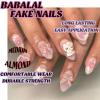 imageBABALAL Press on Nails Medium Almond Fake Nails Yellow French Tip Glue ons 3D Texture Flower handmade Summer Supplies 24Pcs Glossy Full Cover Manicure Acrylic False NailsAND01cute