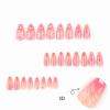 imageBABALAL Press on Nails Medium Almond Fake Nails Yellow French Tip Glue ons 3D Texture Flower handmade Summer Supplies 24Pcs Glossy Full Cover Manicure Acrylic False NailsAND01pg