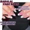 imageBABALAL Press on Nails Medium Almond Fake Nails Yellow French Tip Glue ons 3D Texture Flower handmade Summer Supplies 24Pcs Glossy Full Cover Manicure Acrylic False NailsAND01leopard