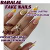 imageBABALAL Press on Nails Medium Almond Fake Nails Yellow French Tip Glue ons 3D Texture Flower handmade Summer Supplies 24Pcs Glossy Full Cover Manicure Acrylic False NailsAND01yellow