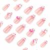imageBABALAL Press on Nails Medium Almond Fake Nails Yellow French Tip Glue ons 3D Texture Flower handmade Summer Supplies 24Pcs Glossy Full Cover Manicure Acrylic False NailsAND01leopard