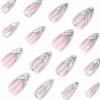 imageBABALAL Press on Nails Medium Almond Fake Nails Yellow French Tip Glue ons 3D Texture Flower handmade Summer Supplies 24Pcs Glossy Full Cover Manicure Acrylic False NailsAND01