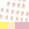 imageBABALAL Press on Nails Medium Almond Fake Nails Yellow French Tip Glue ons 3D Texture Flower handmade Summer Supplies 24Pcs Glossy Full Cover Manicure Acrylic False NailsAND20