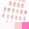 imageBABALAL Press on Nails Medium Almond Fake Nails Yellow French Tip Glue ons 3D Texture Flower handmade Summer Supplies 24Pcs Glossy Full Cover Manicure Acrylic False NailsAND01leopard