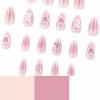 imageBABALAL Press on Nails Medium Almond Fake Nails Yellow French Tip Glue ons 3D Texture Flower handmade Summer Supplies 24Pcs Glossy Full Cover Manicure Acrylic False NailsAND01cute