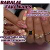 imageBABALAL Press on Nails Medium Almond Fake Nails Yellow French Tip Glue ons 3D Texture Flower handmade Summer Supplies 24Pcs Glossy Full Cover Manicure Acrylic False NailsAND02flower