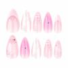 imageBABALAL Press on Nails Medium Almond Fake Nails Yellow French Tip Glue ons 3D Texture Flower handmade Summer Supplies 24Pcs Glossy Full Cover Manicure Acrylic False NailsAND01chrome