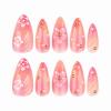 imageBABALAL Press on Nails Medium Almond Fake Nails Yellow French Tip Glue ons 3D Texture Flower handmade Summer Supplies 24Pcs Glossy Full Cover Manicure Acrylic False NailsAND01pg