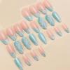imageBABALAL Press on Nails Medium Almond Fake Nails Yellow French Tip Glue ons 3D Texture Flower handmade Summer Supplies 24Pcs Glossy Full Cover Manicure Acrylic False NailsAND00mermaid