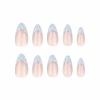imageBABALAL Press on Nails Medium Almond Fake Nails Yellow French Tip Glue ons 3D Texture Flower handmade Summer Supplies 24Pcs Glossy Full Cover Manicure Acrylic False NailsAND18