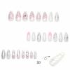 imageBABALAL Press on Nails Medium Almond Fake Nails Yellow French Tip Glue ons 3D Texture Flower handmade Summer Supplies 24Pcs Glossy Full Cover Manicure Acrylic False NailsAND01y2k
