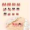 imageBABALAL Red Nails Press on Almond Medium Fake Nails Anime Glue on Strawberry Cute Kitten Pattern Design Acrylic Supplies Art 24Pcs Glossy Full Cover Cartoon Stick on False NailsBNY102brown