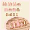 imageBABALAL Red Nails Press on Almond Medium Fake Nails Anime Glue on Strawberry Cute Kitten Pattern Design Acrylic Supplies Art 24Pcs Glossy Full Cover Cartoon Stick on False NailsBNY103