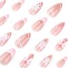 imageBABALAL Red Nails Press on Almond Medium Fake Nails Anime Glue on Strawberry Cute Kitten Pattern Design Acrylic Supplies Art 24Pcs Glossy Full Cover Cartoon Stick on False NailsBNY108
