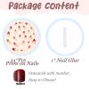 imageBABALAL Red Nails Press on Almond Medium Fake Nails Anime Glue on Strawberry Cute Kitten Pattern Design Acrylic Supplies Art 24Pcs Glossy Full Cover Cartoon Stick on False NailsBNY101