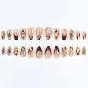 imageBABALAL Red Nails Press on Almond Medium Fake Nails Anime Glue on Strawberry Cute Kitten Pattern Design Acrylic Supplies Art 24Pcs Glossy Full Cover Cartoon Stick on False NailsBNY107