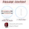 imageBABALAL Red Nails Press on Almond Medium Fake Nails Anime Glue on Strawberry Cute Kitten Pattern Design Acrylic Supplies Art 24Pcs Glossy Full Cover Cartoon Stick on False NailsBNY111
