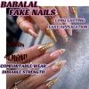 imageBABALAL Red Nails Press on Almond Medium Fake Nails Anime Glue on Strawberry Cute Kitten Pattern Design Acrylic Supplies Art 24Pcs Glossy Full Cover Cartoon Stick on False NailsBNY103