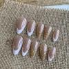 imageBABALAL Red Nails Press on Almond Medium Fake Nails Anime Glue on Strawberry Cute Kitten Pattern Design Acrylic Supplies Art 24Pcs Glossy Full Cover Cartoon Stick on False NailsBNY109