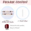 imageBABALAL Red Nails Press on Almond Medium Fake Nails Anime Glue on Strawberry Cute Kitten Pattern Design Acrylic Supplies Art 24Pcs Glossy Full Cover Cartoon Stick on False NailsBNY112