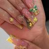 imageBABALAL Long Stiletto Press on Nails Tortoise Fake Nails Zebra Cow Print Y2k Design 24PCS Trendy Glossy Full Cover False Nails with GlueBNV104