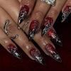 imageBABALAL Long Stiletto Press on Nails Tortoise Fake Nails Zebra Cow Print Y2k Design 24PCS Trendy Glossy Full Cover False Nails with GlueBNV114goth