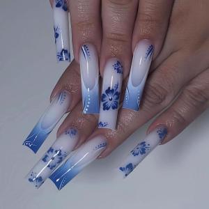 imageBABALAL Long Stiletto Press on Nails Tortoise Fake Nails Zebra Cow Print Y2k Design 24PCS Trendy Glossy Full Cover False Nails with GlueBNV110