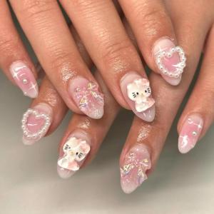 imageBABALAL Press on Nails Medium Almond Fake Nails Yellow French Tip Glue ons 3D Texture Flower handmade Summer Supplies 24Pcs Glossy Full Cover Manicure Acrylic False NailsAND01cute