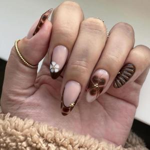 imageBABALAL Red Nails Press on Almond Medium Fake Nails Anime Glue on Strawberry Cute Kitten Pattern Design Acrylic Supplies Art 24Pcs Glossy Full Cover Cartoon Stick on False NailsBNY111