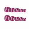 imageBABALAL Press on toenails for women Short fake toe nails Purple Cat Eye Glitter Square press ons toes nails24pcs Shimmer glue on toe nail press onsJZJA014a