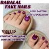 imageBABALAL Press on toenails for women Short fake toe nails Purple Cat Eye Glitter Square press ons toes nails24pcs Shimmer glue on toe nail press onsJZJA014a