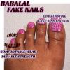 imageBABALAL Press on toenails for women Short fake toe nails Purple Cat Eye Glitter Square press ons toes nails24pcs Shimmer glue on toe nail press onsJZJA012b