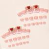 imageBABALAL Press on toenails for women Short fake toe nails Purple Cat Eye Glitter Square press ons toes nails24pcs Shimmer glue on toe nail press onsJZJA014heart