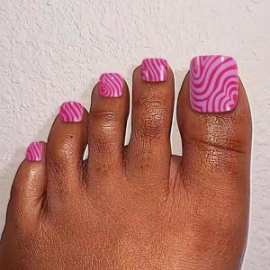 imageBABALAL Press on toenails for women Short fake toe nails Purple Cat Eye Glitter Square press ons toes nails24pcs Shimmer glue on toe nail press onsJZJA012b