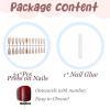 imageBABALAL Long Stiletto Press on Nails White Fake Nail French Tip Glue on Design Supplies Art 24Pcs XL Glossy Acrylic False Nails with CharmBNN02angel