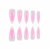 imageBABALAL Long Stiletto Press on Nails White Fake Nail French Tip Glue on Design Supplies Art 24Pcs XL Glossy Acrylic False Nails with CharmBNN08