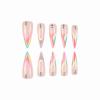 imageBABALAL Long Stiletto Press on Nails White Fake Nail French Tip Glue on Design Supplies Art 24Pcs XL Glossy Acrylic False Nails with CharmBNN09